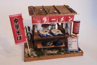 Completed ramen stand model.