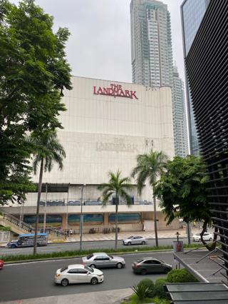 The Landmark department store. The facade is two-toned, indicating where additional storeys were added to the structure.