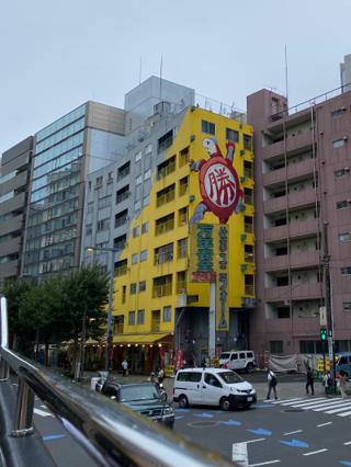 Colorful mural of a turtle climbing the outside of a vibrant yellow building.