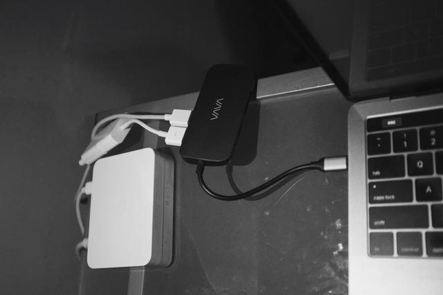 ADC to HDMI to USB-C adapter chain