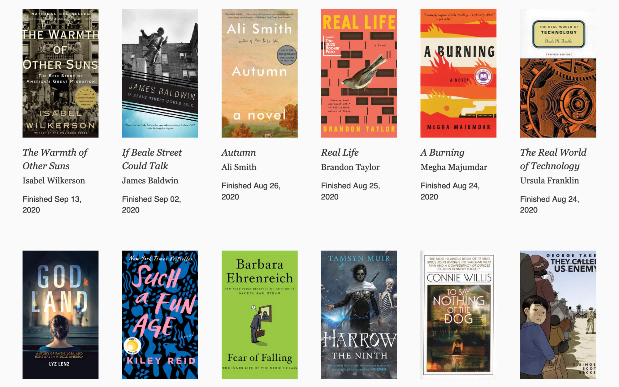 Using `object-fit: cover` Grid layout of books, with each book consistently-sized but with cropping on some items.
