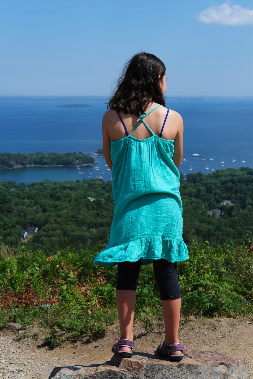Em looking out on the harbor Girl looking out at Camden harbor.