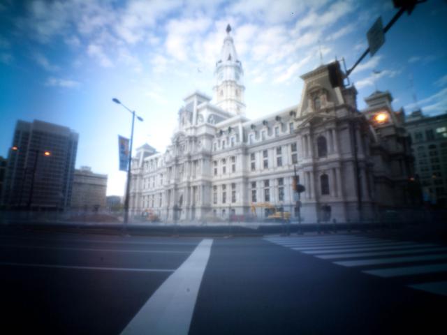 Pinhole photo of City Hall, Philadelphia.