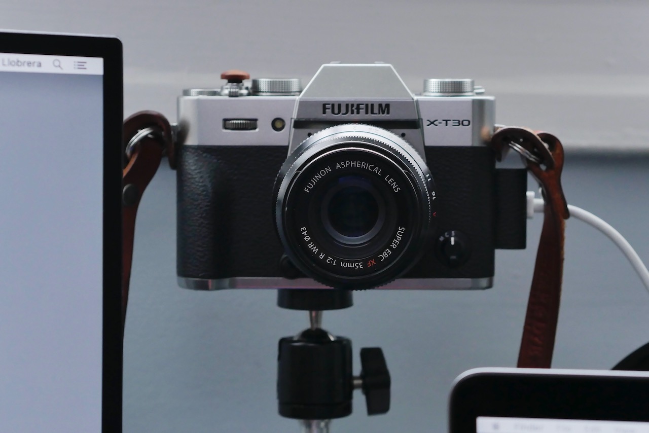 New webcam setup. Fujifilm X-T30 on a mounting rod.