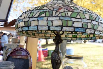 A stained-glass lamp.