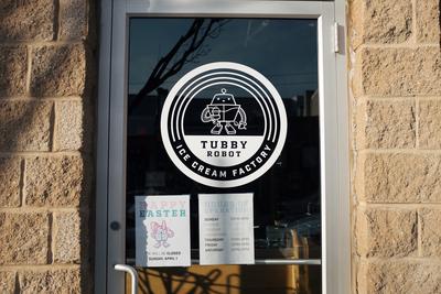 Door sign for Tubby Robot ice cream