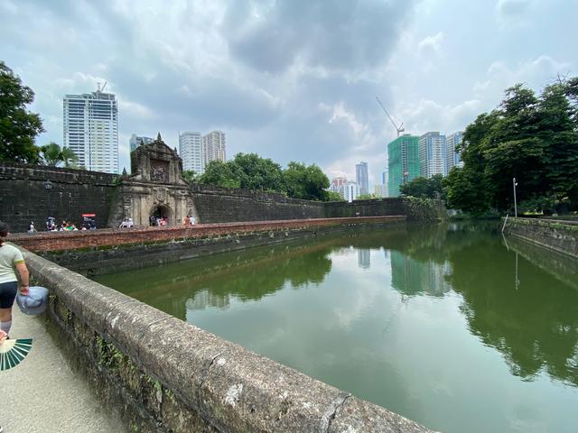 A section of a moat in front of the Spanish Fort Santiago in Manila.